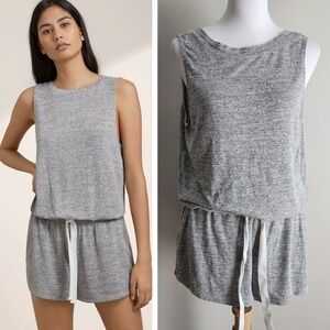 Wilfred Aritzia Izabel Romper Womens Small Sleeveless Shorts Oversize Knit‎ Gray